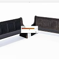 Two Simple Design Leisure Chairs With Dark Wooden Backrest And Seat For Home