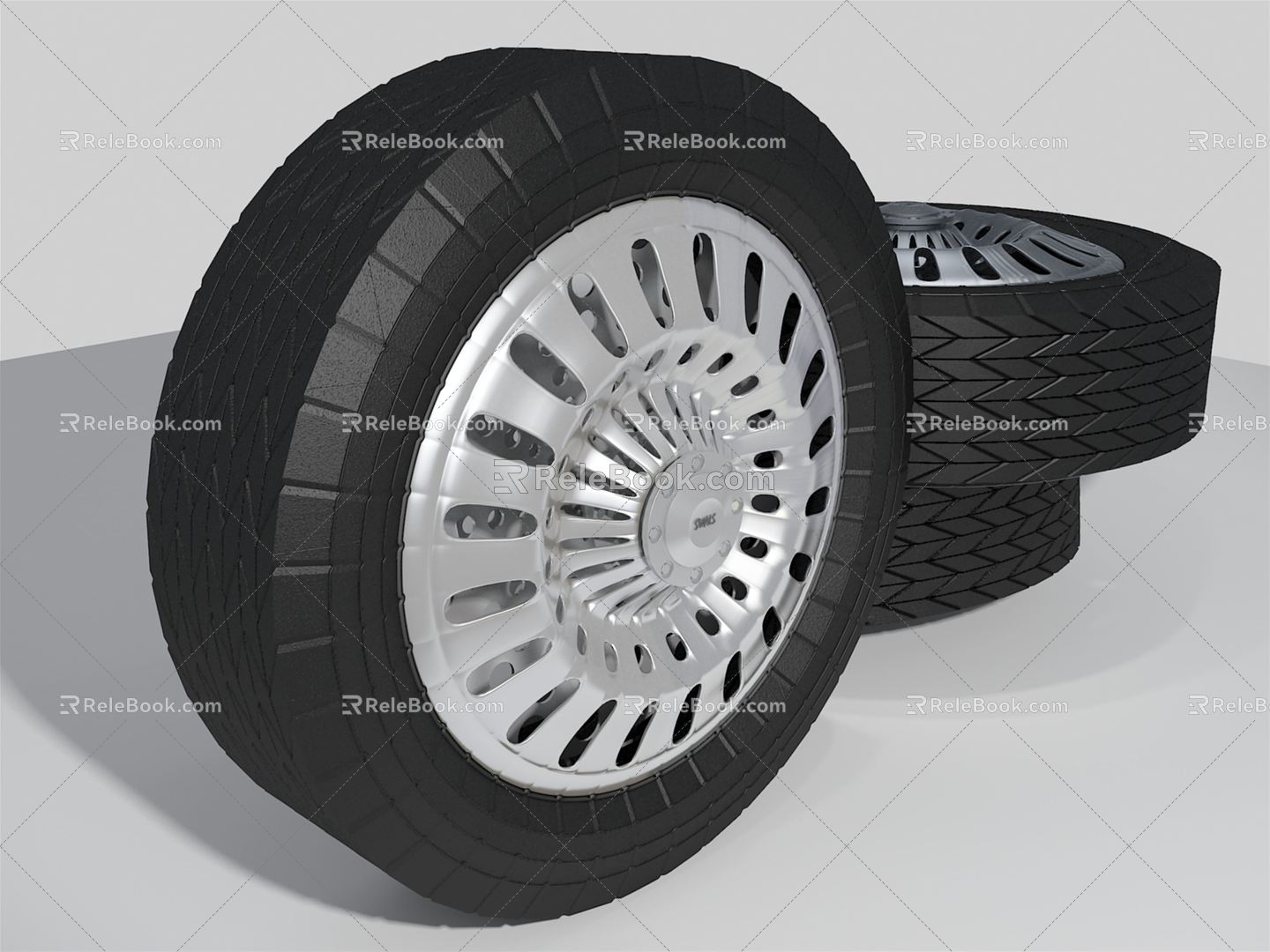 Modern tire wheel 3d model