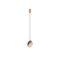 Modern Round Pendant Light With Marble Surface And Gold Metal Frame Design