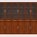 Wooden File Cabinet With Glass Doors And Drawers For Office Storage
