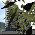 Modern High Rise Office Buildings With Glass Curtain Walls In Green Park Surroundings