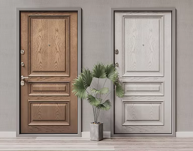 Modern security door entry door 3d model