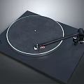 Modern Black Turntable With Smooth Vinyl Platter And Adjustable Tonearm Design 3d model