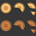 Golden Fruit Pie With Multiple Sliced Pieces On Dark Surface