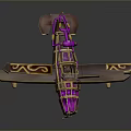 Cosmic Aerospace Inspired Decorative Aircraft Model With Purple And Gold Accents