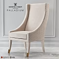 Palladium Beige Chair With Quilted Stitching And Light Colored Legs In Modern Interior