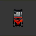 Linde Red Forklift Truck With Cab Number 20 And Industrial Design