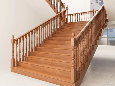 modern stair handrail 3d model