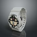 G SHOCK Watch With White Strap Black Dial And Digital Analog