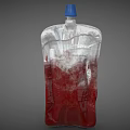 Transparent Medical Fluid Container With Blue Cap And Red Fluid For Medical Use