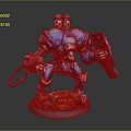 Blue Armored Robot Warrior Game Movie Character With Shield Chain Weapon And Yellow Base Details