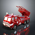 Red Military Weapon Truck with Open Rear Launcher and Detailed Model Design