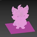 Cute Owl Character With Green Feathers Big Pink Eyes White Belly And Yellow Claws