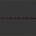 Five Purple Donkey Models Standing in a Line on Dark Surface