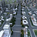Aerial View Urban Planning With Modern Buildings Street Layout And Green Spaces