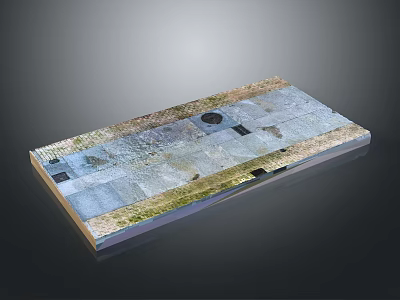 Modern Floor Design With Patchwork Tiles Colorful Sections And Geometric Accents 3d model