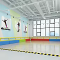 School Activity Room Spacious Interior With Large Windows Plant Shelves Colorful Lockers And Wooden Flooring