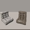 White and Beige Leather Bean Bag Chairs with Modern Tufted Design for Comfortable Seating
