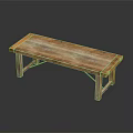 Wooden Public Bench With Simple Design And Natural Wood Material For Outdoor Public Areas