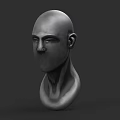 3D Human Head And Neck Model With Smooth Surface On Black Background