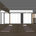 Bright Indoor Yoga Fitness Space with Wooden Floor and Exercise Mats