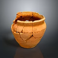 Ancient Terracotta Sculpture Of Cracked Clay Vessel With Historical Artifact Features
