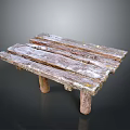 Rustic Handmade Wooden Shelf With Natural Planks And Sturdy Wood Legs Design