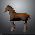 Realistic Orange And White Horse Model With Detailed Features On Grey Background