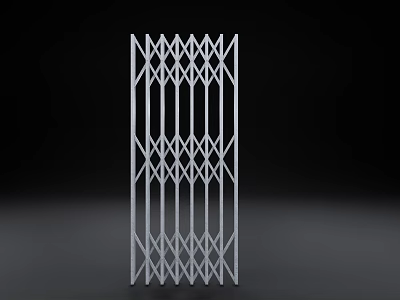Modern Metal Gate with Intricate Geometric Cross Lattice Design and Durable Structure 3d model