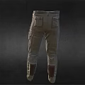 Khaki Cargo Pants Belted Design With Brown Knee Patches And Multiple Pockets 3d model