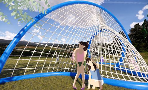 Modern climbing net steel structure children'special-shaped climbing amusement facilities 3d model