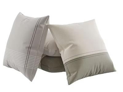 Soft Linen Throw Pillows With Neutral Tones And Striped Design For Home Decor 3d model