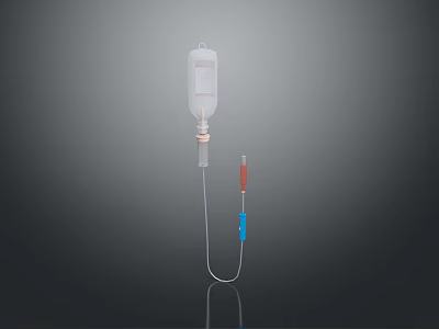 Medical IV Infusion Set With Clear Bag Tubing Flow Regulator And Needle 3d model