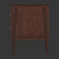 Modern Minimalist Wooden Desk With Two Drawers Metal Handles And Slim Legs