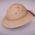 Classic Brown Felt Hat With Wide Brim And Leather Strap Design 3d model