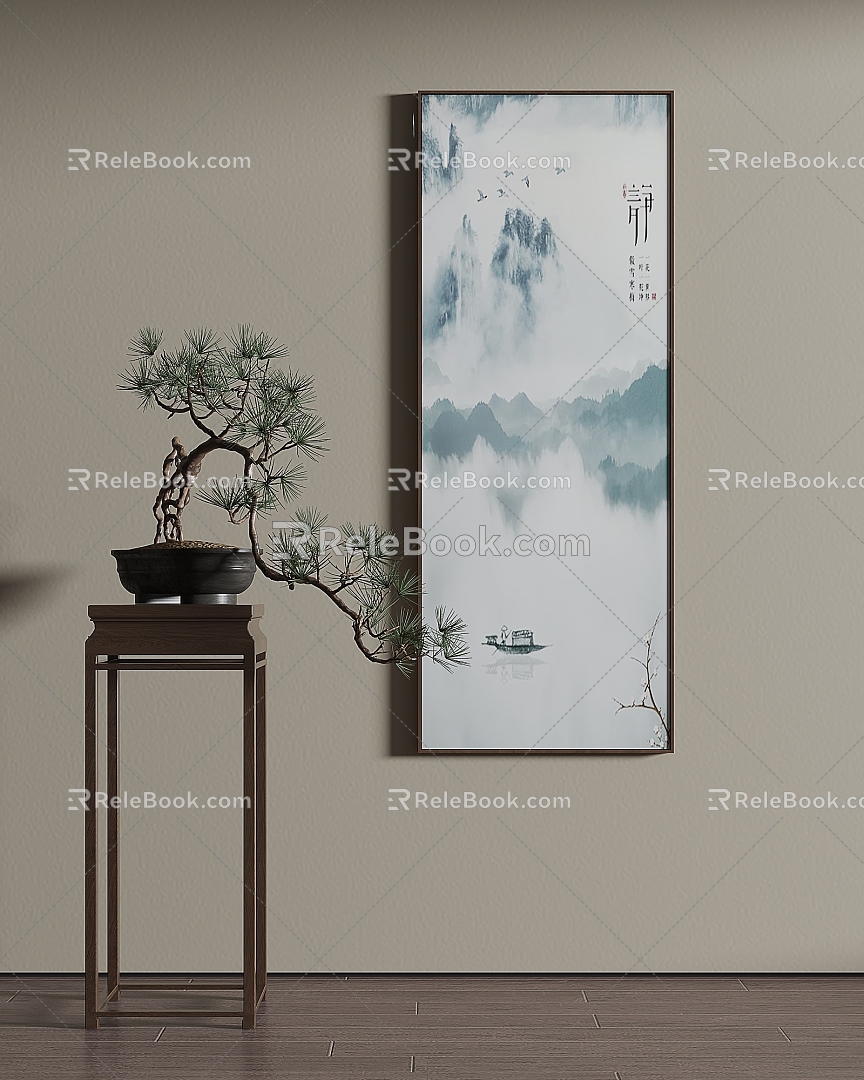 New Chinese Decorative Painting 3d model