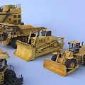 Various Functional Utility Vehicles Models Including Excavators Dump Trucks And Loaders 3d model