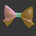 Elegant Shiny Golden Bowtie Decoration With Metallic Finish And Reflective Base