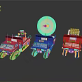 Toy Weapon Mounted Vehicles with Missile Launchers and Different Top Gear