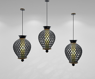 New Chinese Chandelier Lantern Chandelier 3d model