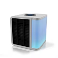 Modern Cube Desk Lamp With White Exterior Blue Lighting And Black Grille