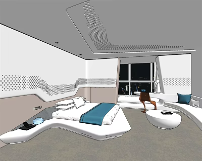 Modern Room Hotel Technology Alien Room Suite 3d model