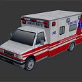 Red and White Ambulance Vehicle With Emergency Lights And Medical Symbol