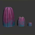 Colorful Decorative Containers With Pink And Blue Gradient Textured Surface In Three Sizes