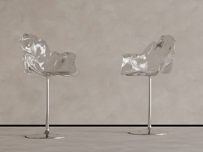 26 Bar Chair Modern Acrylic Chair 3d model