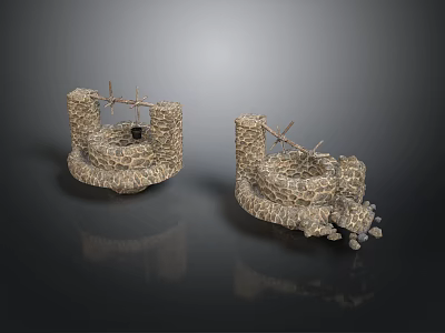 Bird Nests Made Of Stones And Twigs With Unique Circular And Curved Designs 3d model