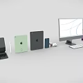 Modern Computer Devices Collection With Laptop Tablet Monitor Keyboard And Stylus