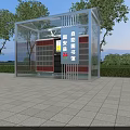 24 Hour Self Service Library Building with Transparent Roof and Green Surroundings in Urban Plaza