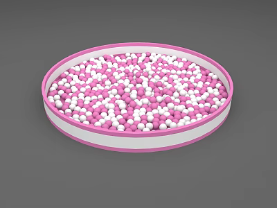 Commercial Equipment Circular Container With Pink White Small Balls Storage 3d model