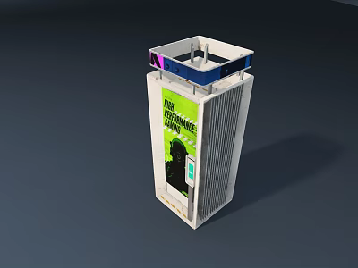 Modern Public Facility With Glass Structure And Telephone Service For Urban Public Use 3d model